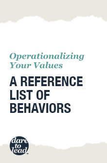 Operationalizing your values: A reference list of behaviors